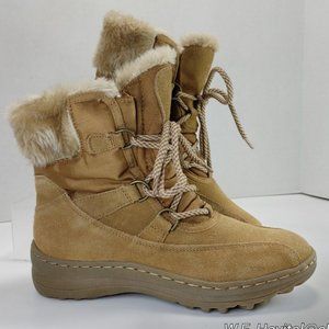 BareTraps Women's Aero Leather Round Toe Ankle Cold Weather, Whiskey Size US 6